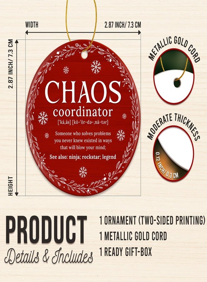 ZAGKOO Chaos Coordinator Ornament - Chaos Coordinator Gifts for Women - Funny Christmas Ornaments for Coworkers, Bosses, Moms, Teachers, Nurses - Funny Keepsake Ideas - Christmas Decoration - Image 2